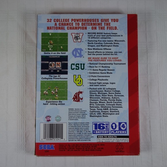 Genesis Cartridge Lot 3 Games and Case/Boxes-College Football, Olympic, Caesars - Picture 6 of 15